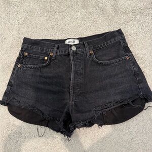 Agolde Black Jean Shorts Vintage Style